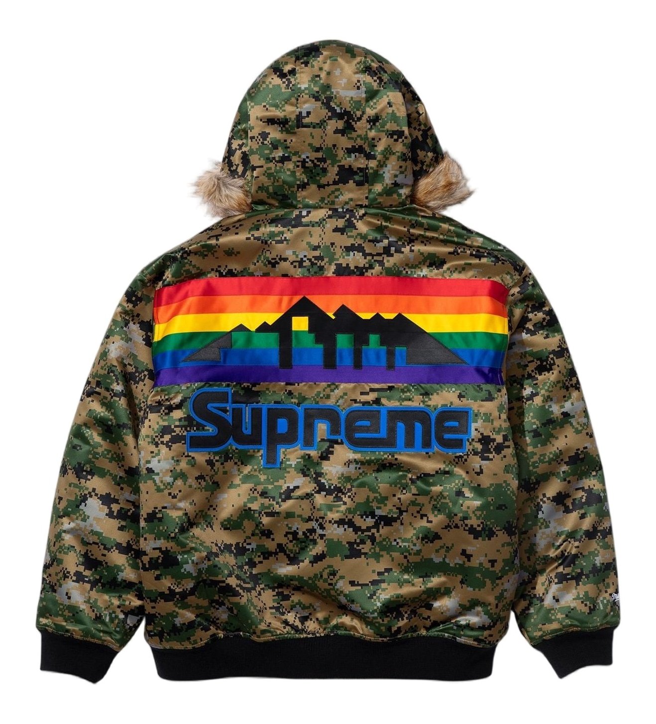 Supreme®/Mitchell & Ness® Teams Hooded Satin Varsity Jacket view 3